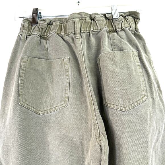 Bohme Olive Green Kennedy Paper Bag Pants Size Small - Picture 6 of 12